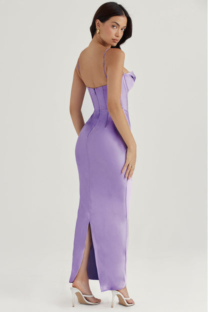 Luna - Robe Maxi Corset en Satin