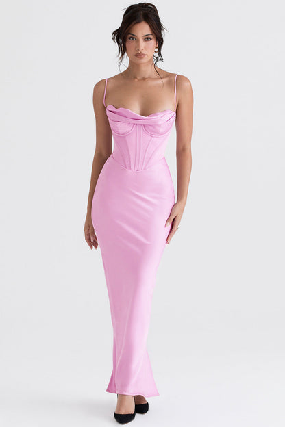 Luna - Robe Maxi Corset en Satin