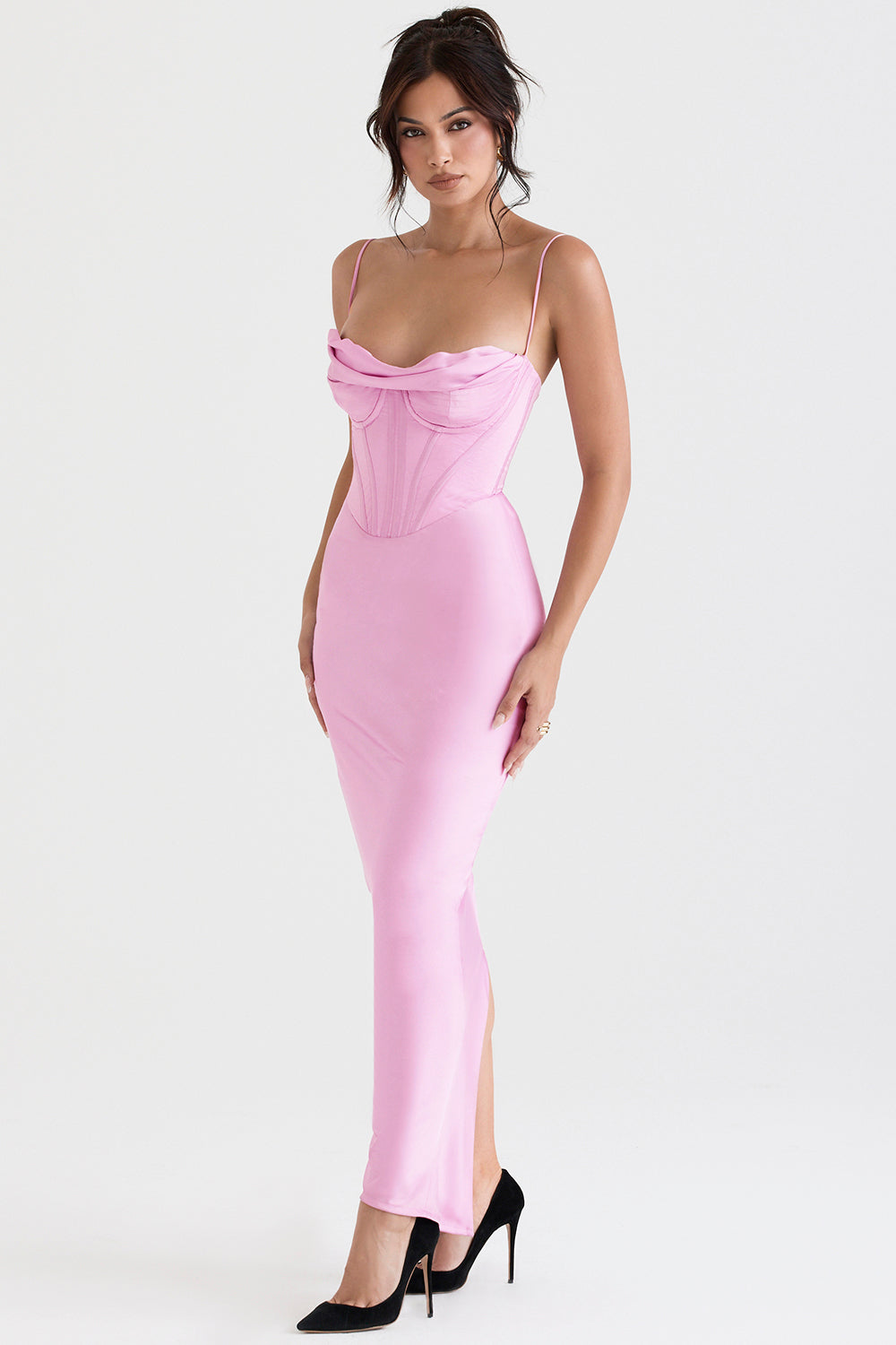 Luna - Robe Maxi Corset en Satin