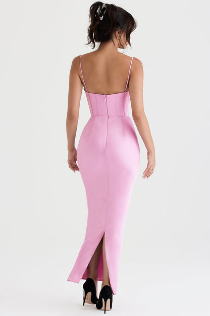 Luna - Robe Maxi Corset en Satin