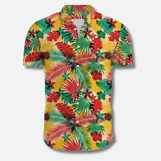 Naël - Chemise hawaïenne pour hommes imprimé tropical manches courtes & ambiance estivale