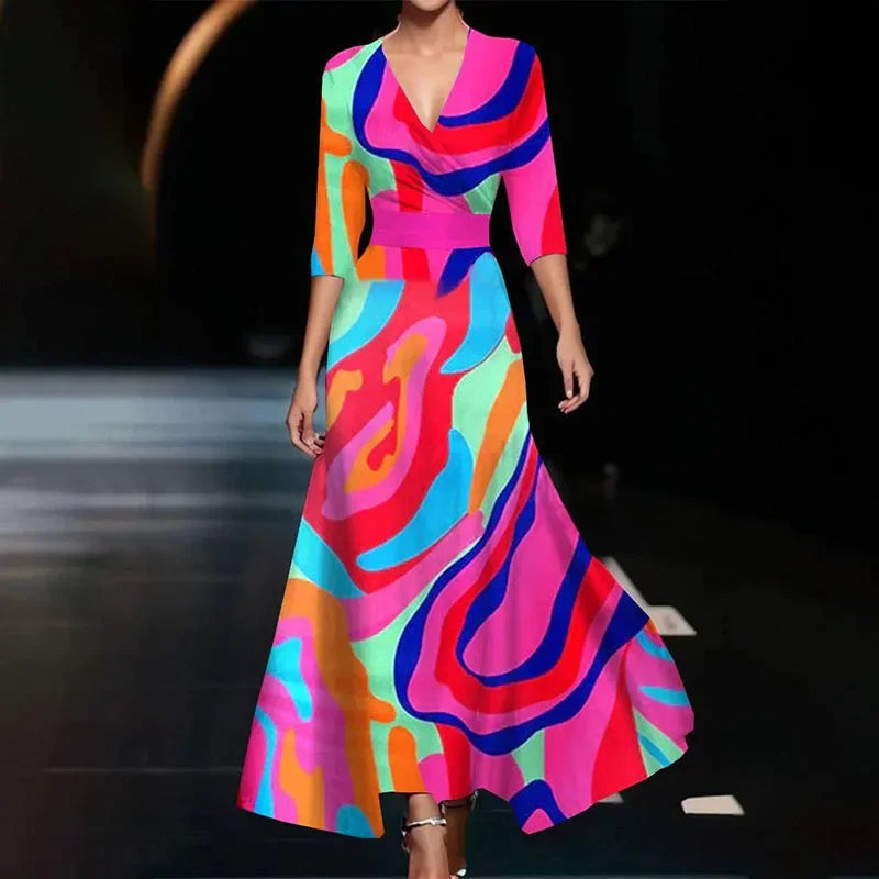 Isabella - Robe Maxi Cache-Cœur Fleurie