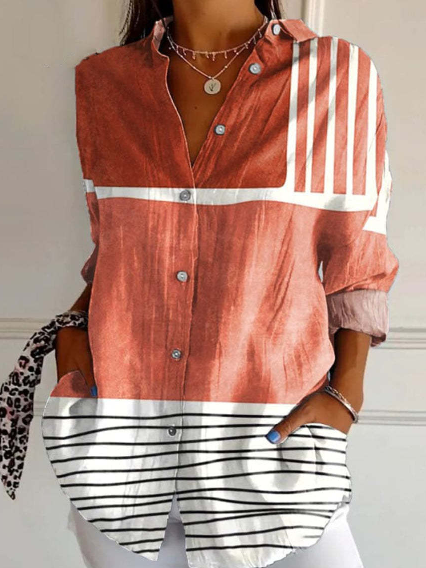 Zara - Chemise Décontractée à Manches Longues en Coton Respirant avec des Motifs Créatifs pour Femmes