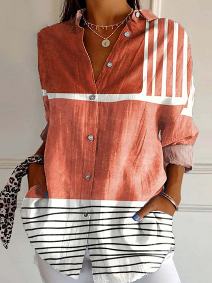 Zara - Chemise Décontractée à Manches Longues en Coton Respirant avec des Motifs Créatifs pour Femmes