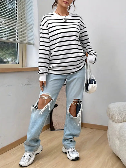 Léonie - Sweater casual à rayures