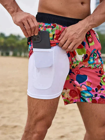 Braxton - Short de bain pour Homme AquaFlex avec Cordon de Serrage et Poche Cachée pour téléphone