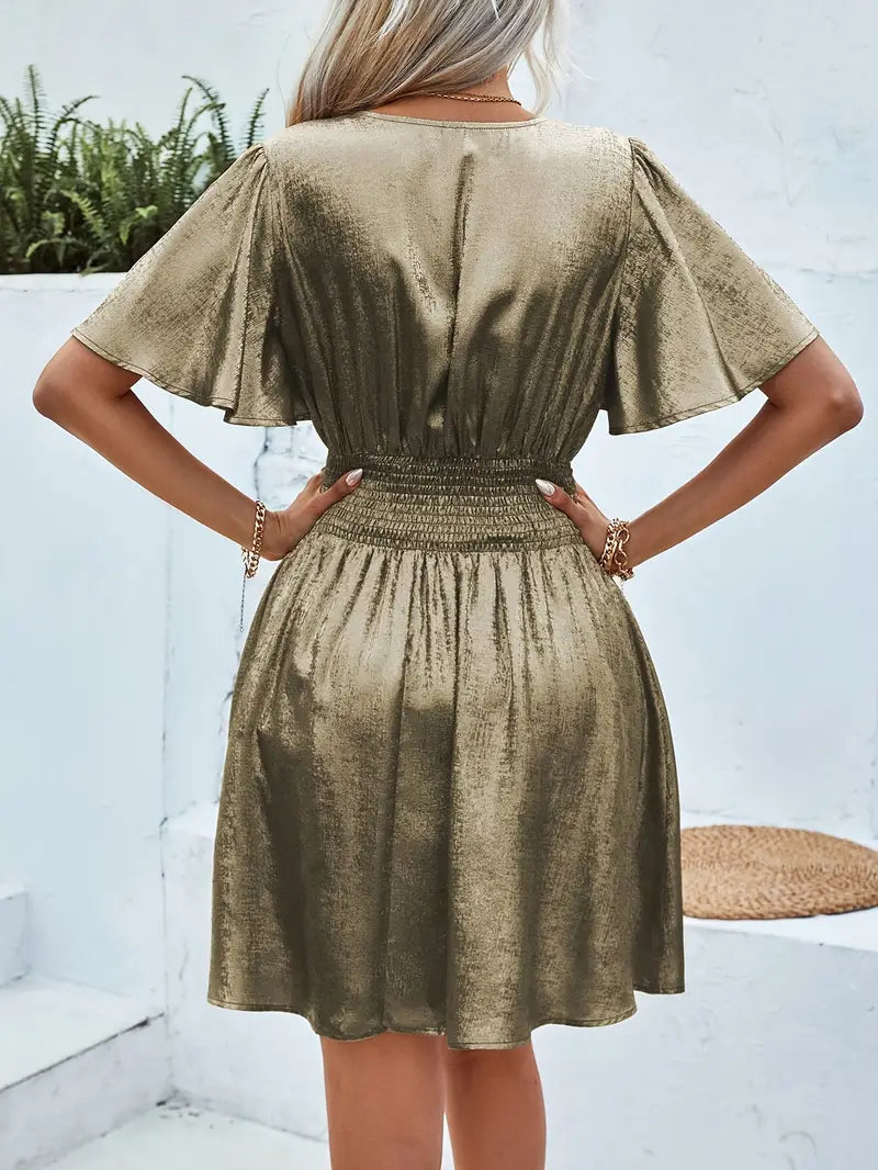 Camille - Robe de fête dorée pour toutes les occasions