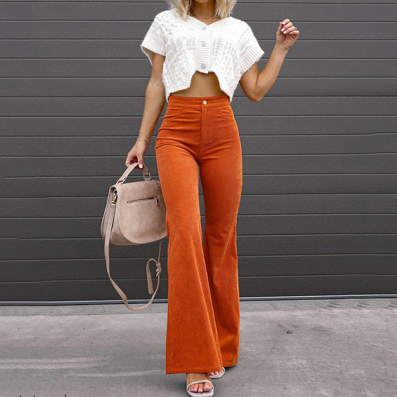 Sophie - Pantalon évasé taille haute