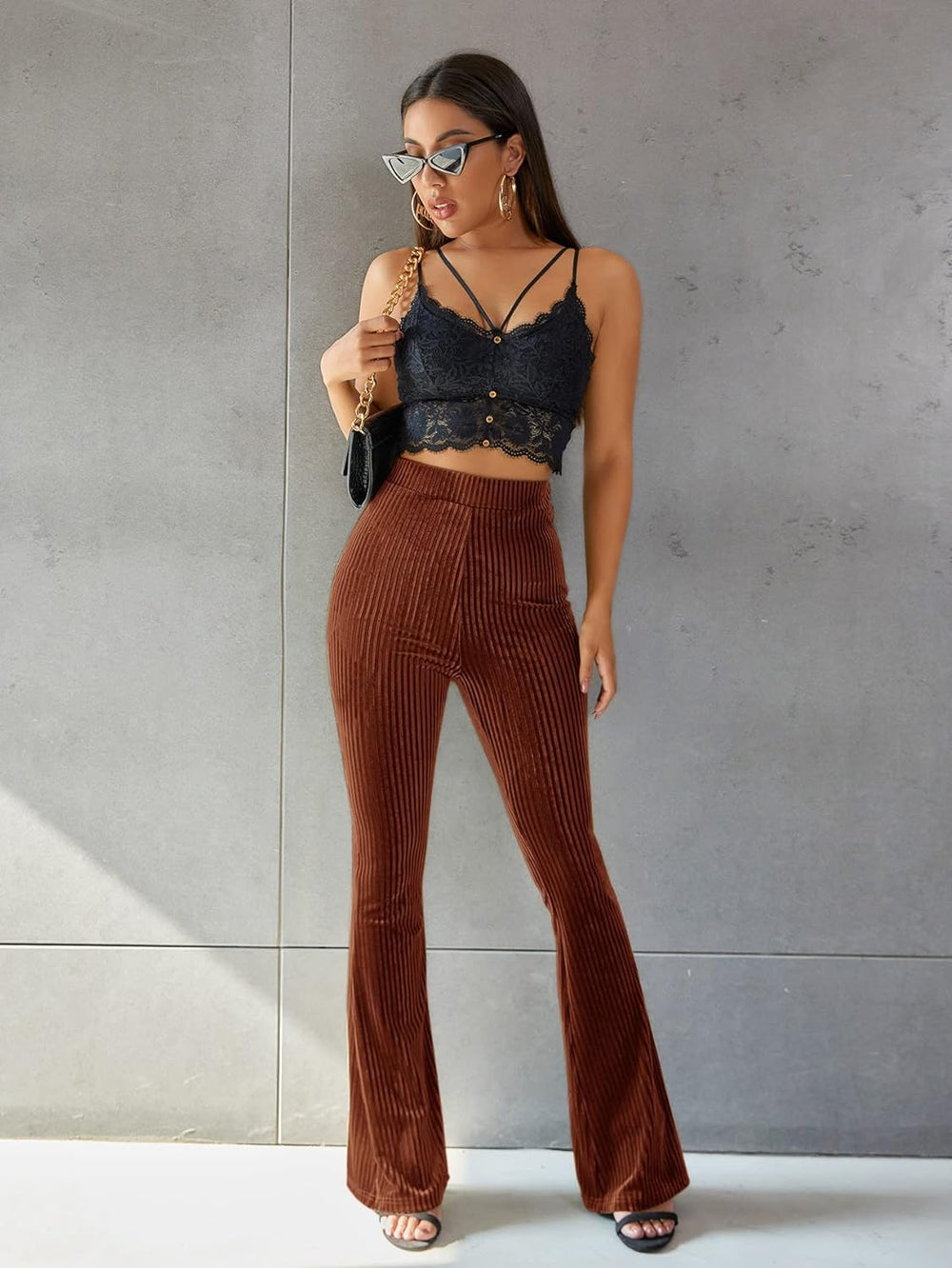 Sophia - Pantalon Évasé Côtelé