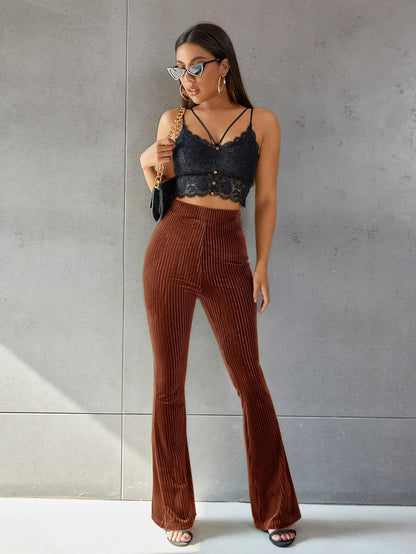 Sophia - Pantalon Évasé Côtelé