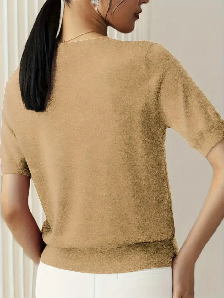 Olivia - Haut Tricot à Manches Courtes