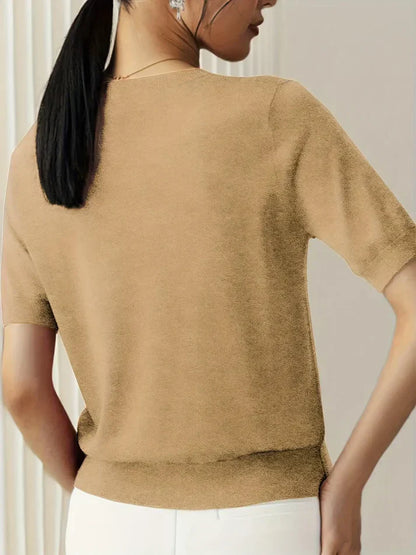 Olivia - Haut Tricot à Manches Courtes