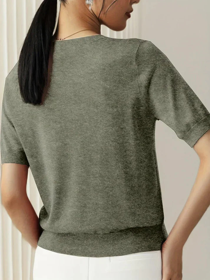 Olivia - Haut Tricot à Manches Courtes