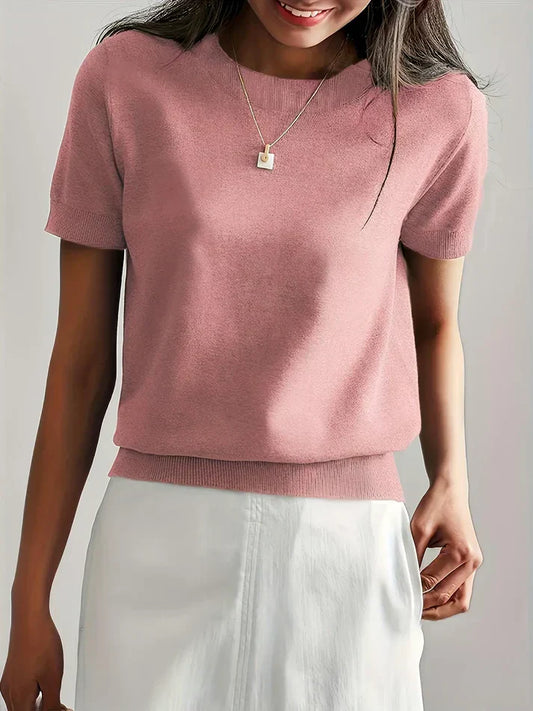 Olivia - Haut Tricot à Manches Courtes