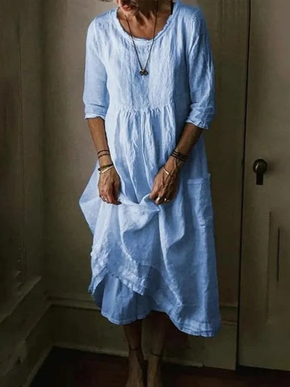 Olivia - Robe Décontractée en Lin