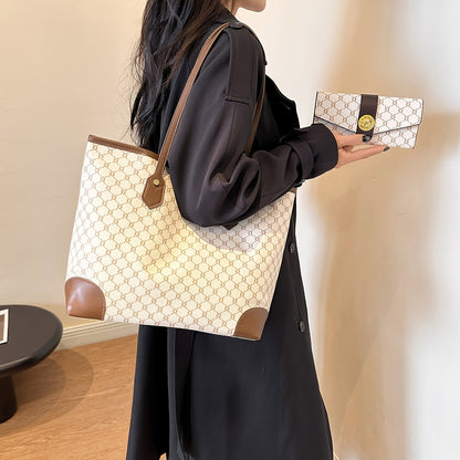 Elara - Sac à Main Vintage Élégant et Classique à Deux Pièces avec Portefeuille Assorti