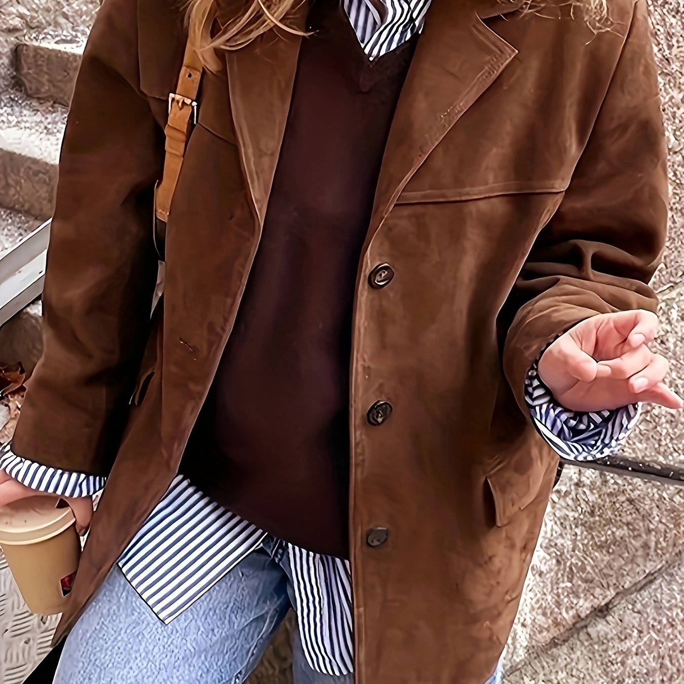 Lyra - Veste Classique Vintage en Daim