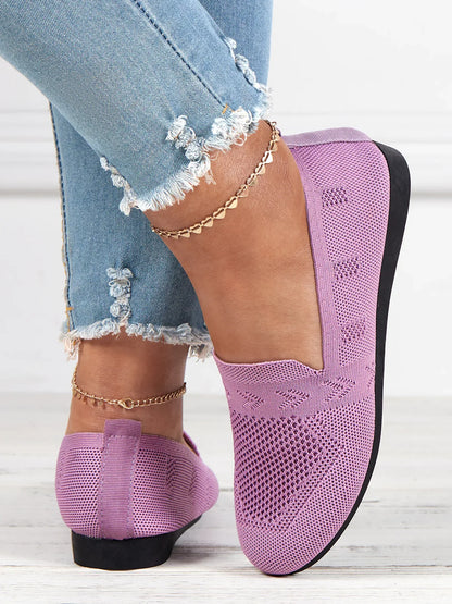Olivia - Sandales en Maille Ademend Mocassins à Semelle Plate pour l'Été Idéales pour de Longues Promenades
