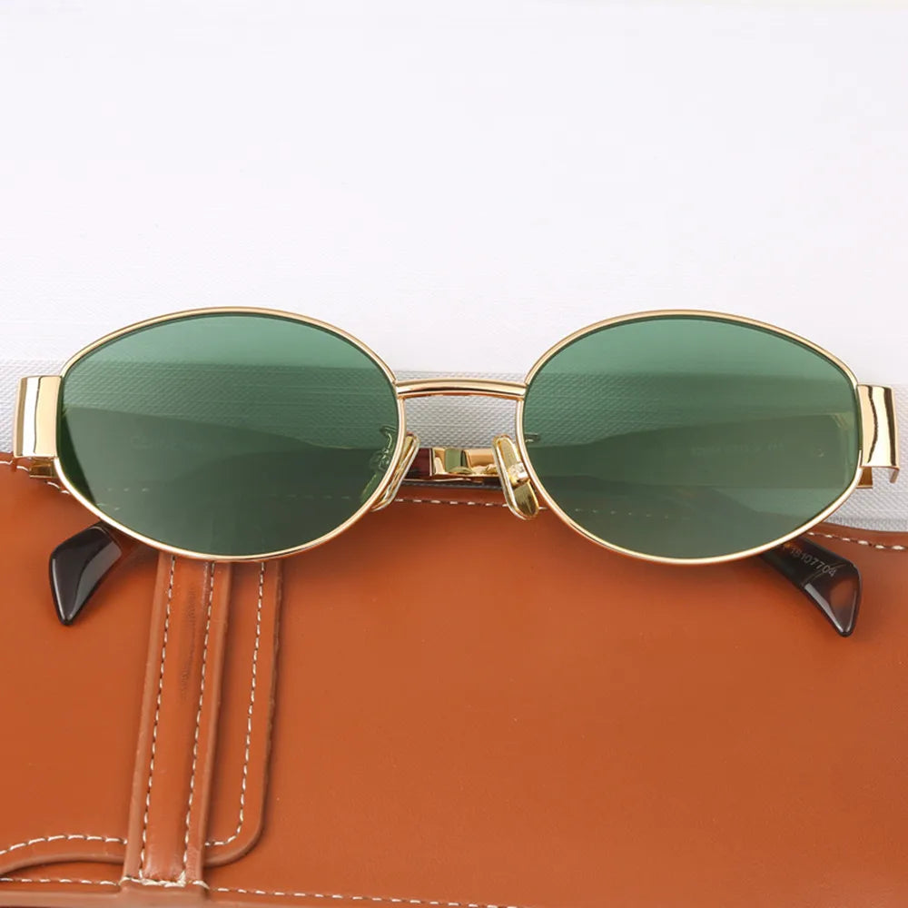 Mia - Lunettes de Soleil Rétro Rondes avec Détails Dorés