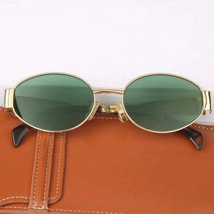 Mia - Lunettes de Soleil Rétro Rondes avec Détails Dorés