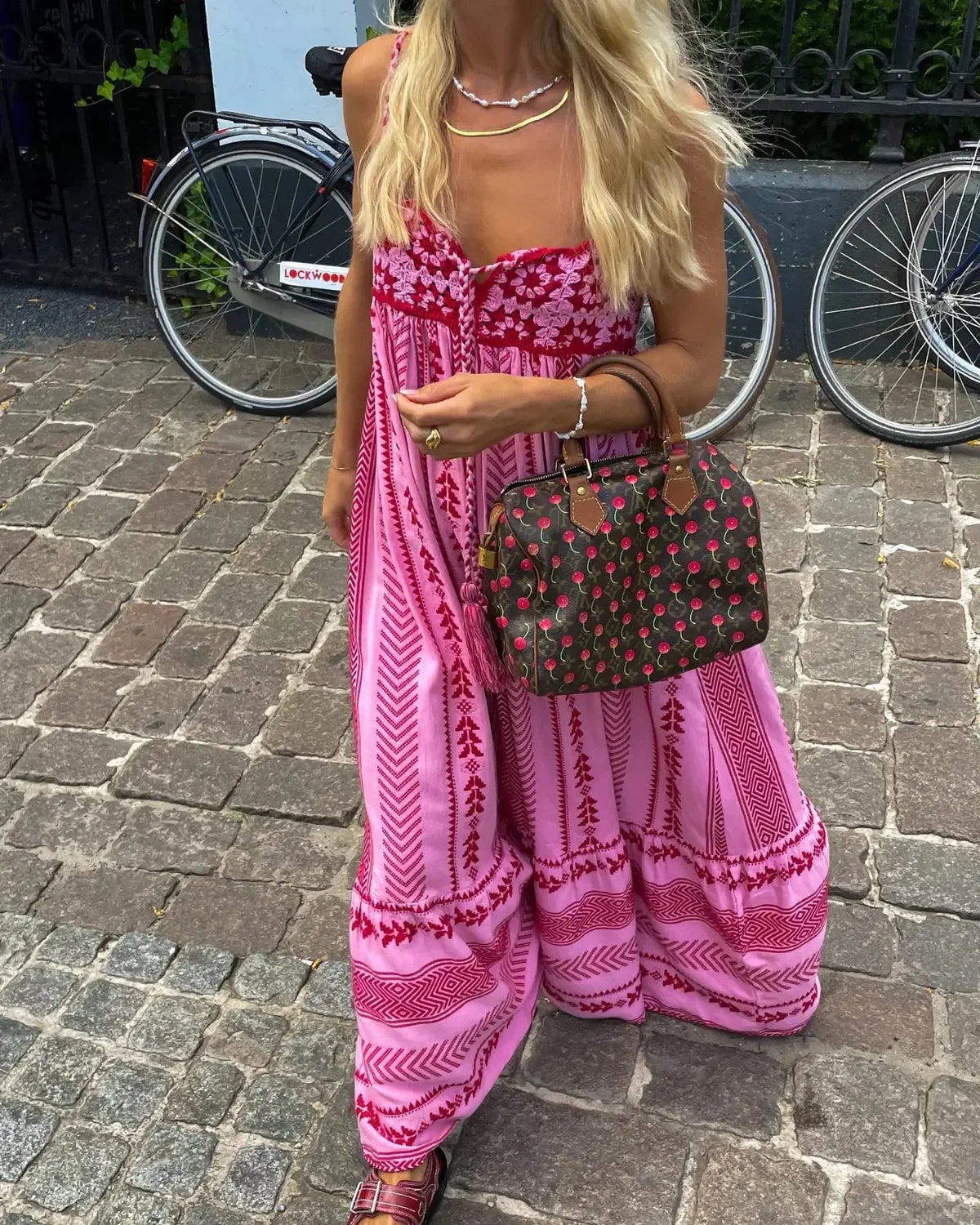 Isabella - Robe Maxi Florale Bohème Rose