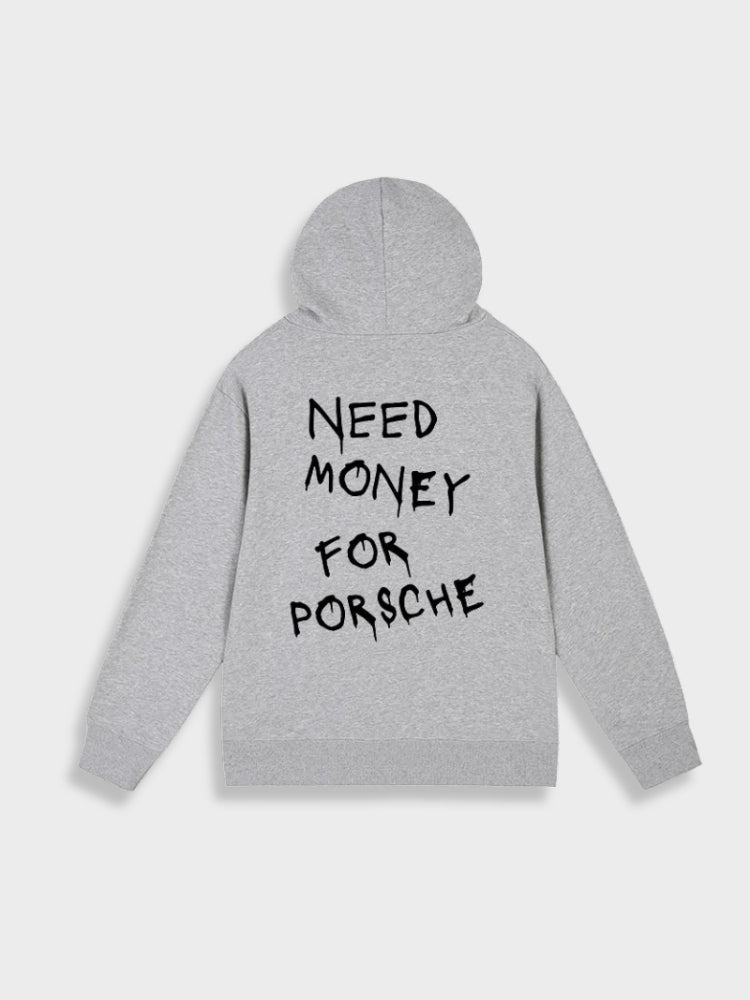 Clotilde - Sweat à capuche "Need Money for Porsche"