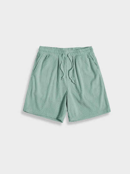 Henry - Ensemble d'Été en Lin pour les Vacances Chemise à Manches Courtes à Boutons et Short Élastique pour Homme
