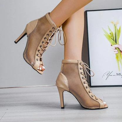 Ava - Bottines en Résille à Lacets