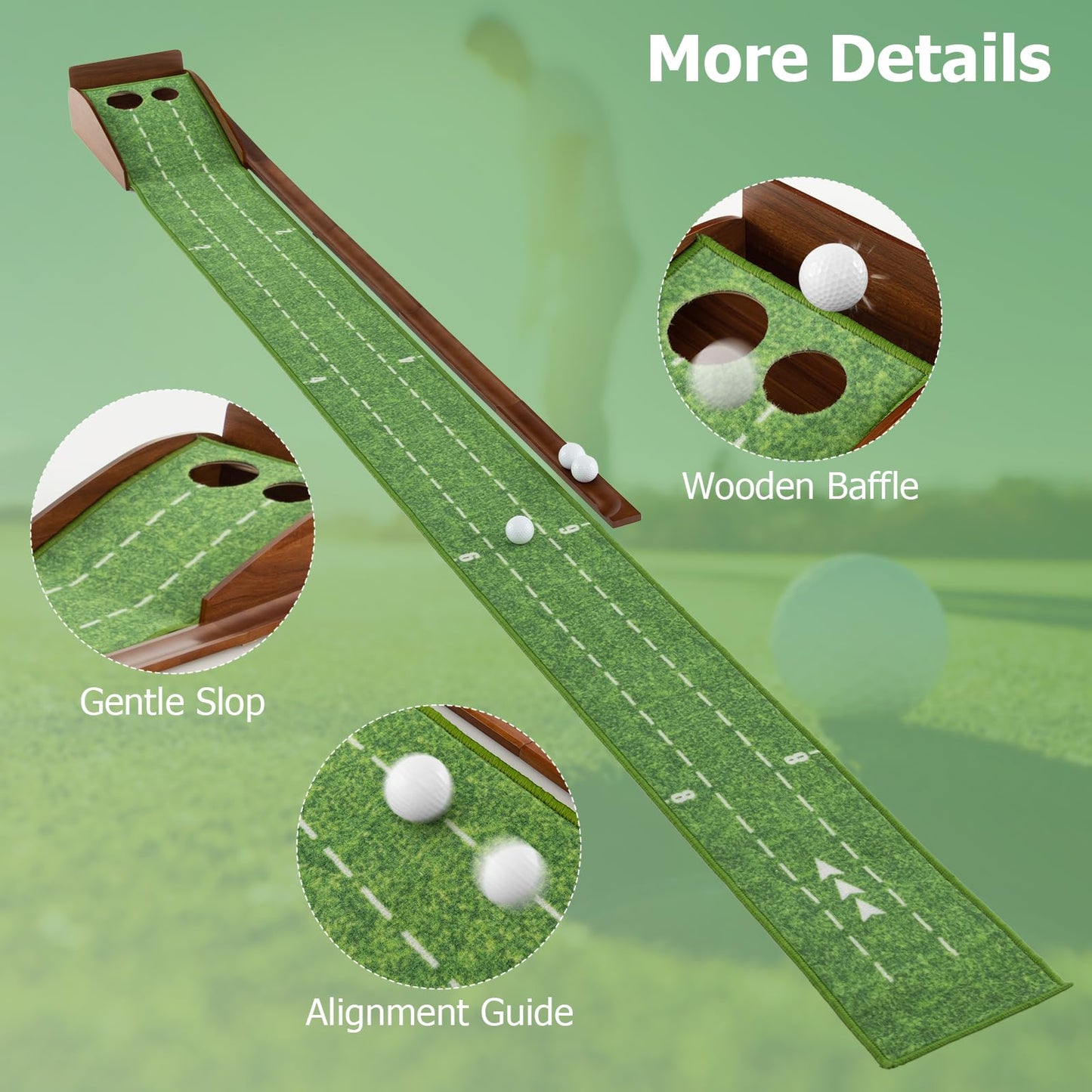 John - Set de Golf Intérieur Pliable avec 3 Troux