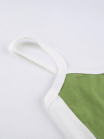 Élixane - Crop Top Vintage Sans Manches pour Femme Avec Liserés Blancs