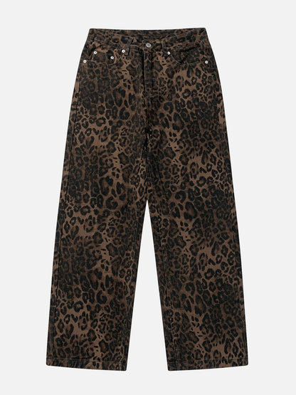 Liam – Pantalon large à imprimé léopard