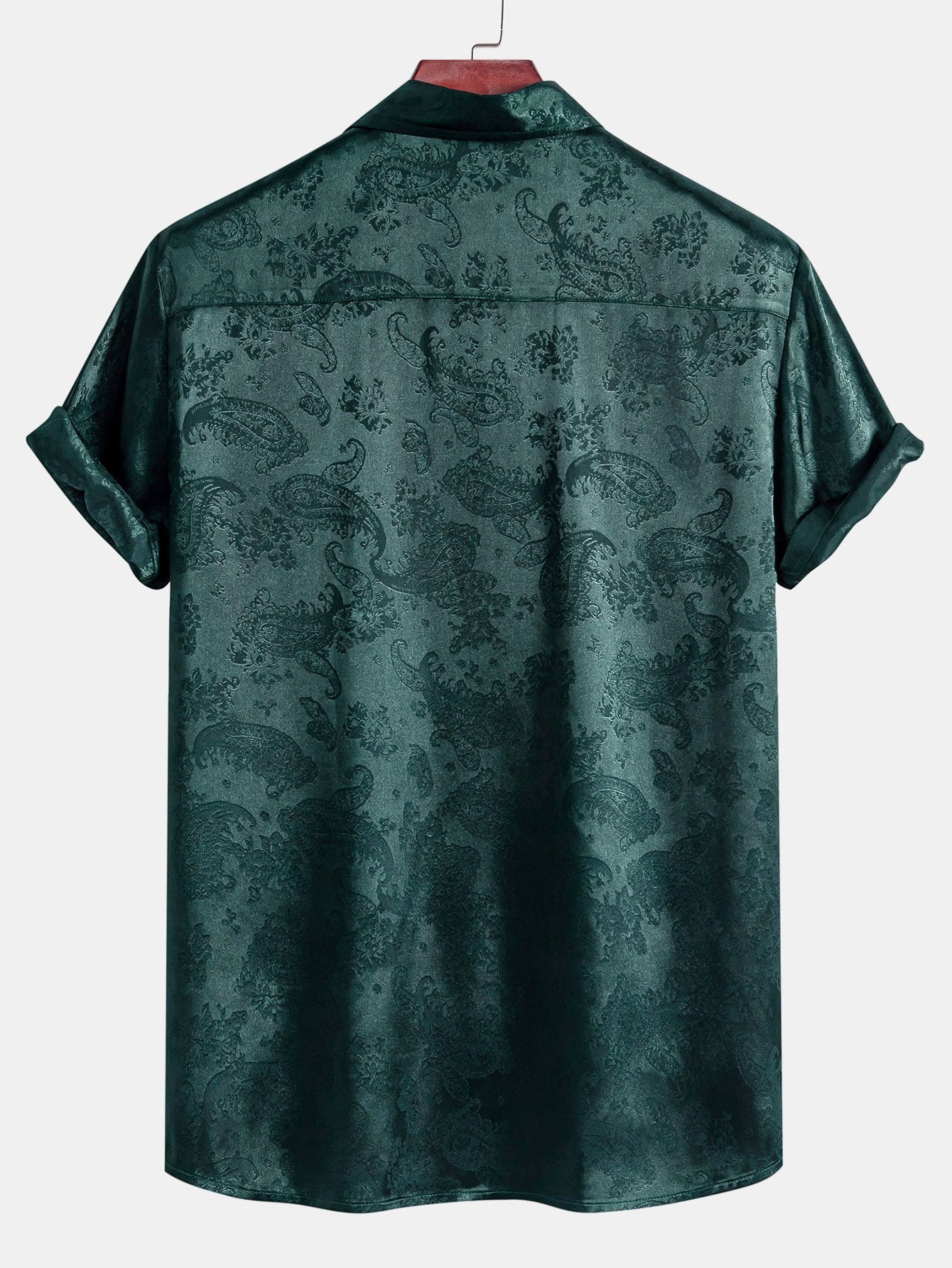 Jean - Chemise en Satin à Imprimé Estival Luxe & Élégante Finition Brillante