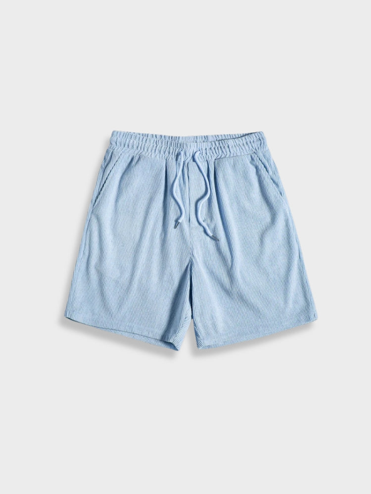 Henry - Ensemble d'Été en Lin pour les Vacances Chemise à Manches Courtes à Boutons et Short Élastique pour Homme