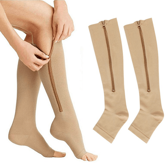 Isla - Chaussettes de Compression Orthopédiques avec Soutien et Fermeture Éclair