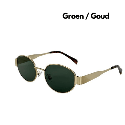 Mia - Lunettes de Soleil Rétro Rondes avec Détails Dorés