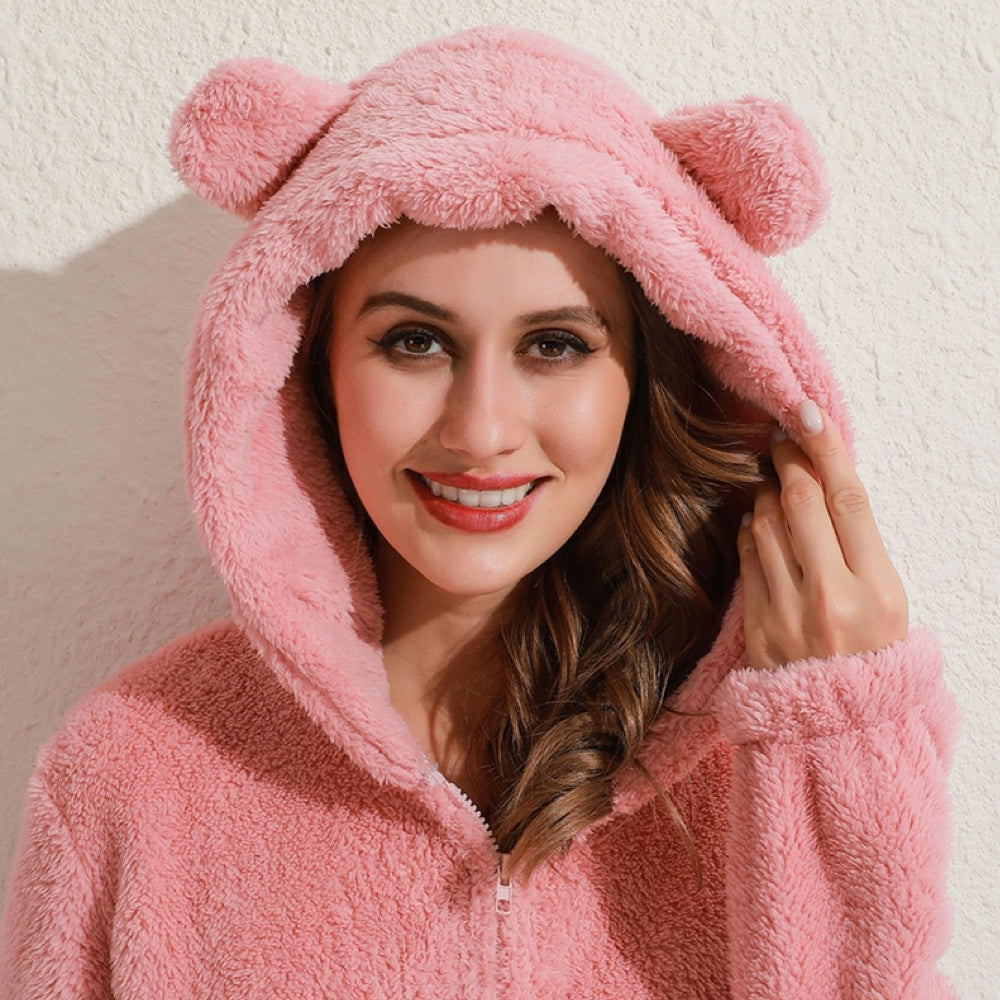 Nia - Combinaison Polaire Super Douce avec Oreilles d'ours