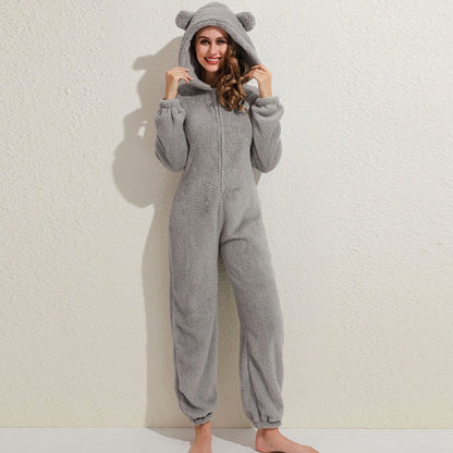 Nia - Combinaison Polaire Super Douce avec Oreilles d'ours