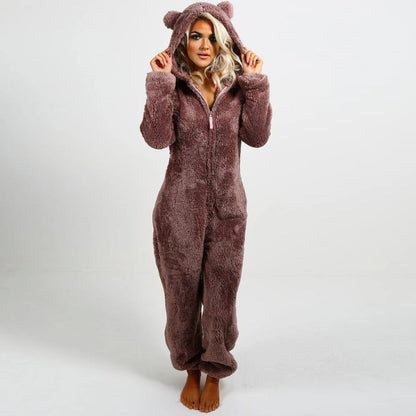 Nia - Combinaison Polaire Super Douce avec Oreilles d'ours