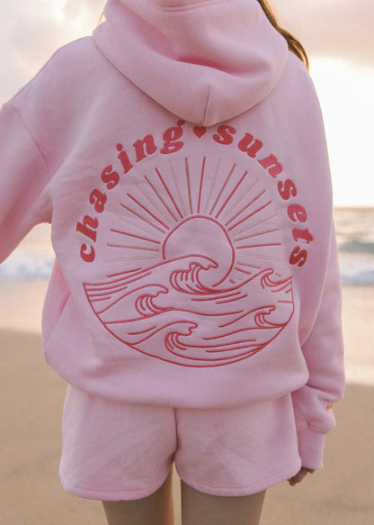 Sienna - Sweat à capuche oversize Sunset avec broderie et capuchon