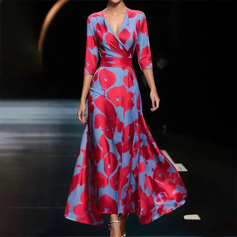 Isabella - Robe Maxi Cache-Cœur Fleurie
