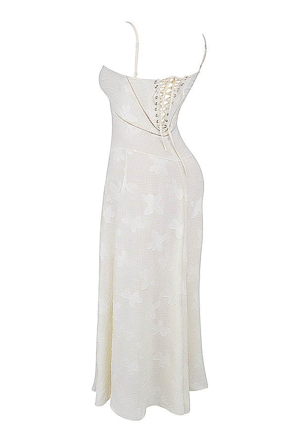 Isla - Robe Maxi en Dentelle Fleurie