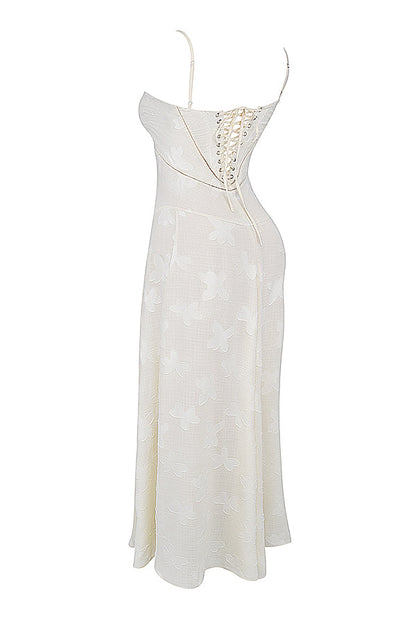 Isla - Robe Maxi en Dentelle Fleurie