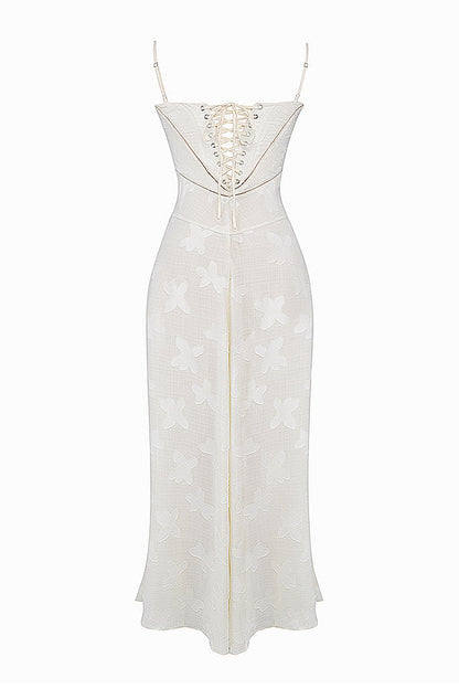 Isla - Robe Maxi en Dentelle Fleurie