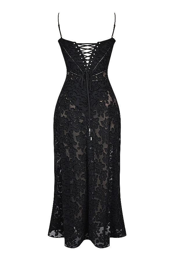 Isla - Robe Maxi en Dentelle Fleurie