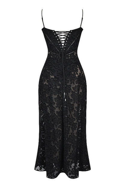 Isla - Robe Maxi en Dentelle Fleurie