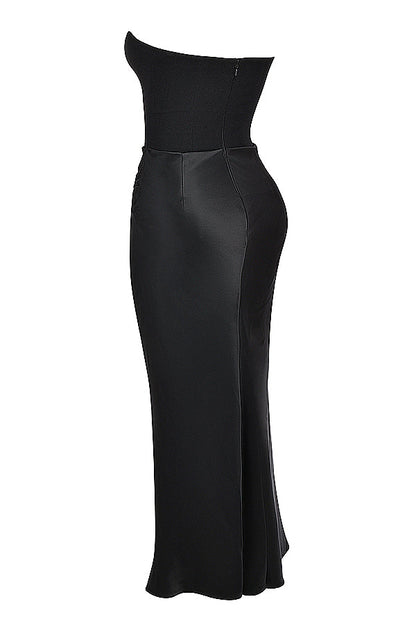 Olivia - Robe Maxi Bodycon Sans Bretelles avec Plis