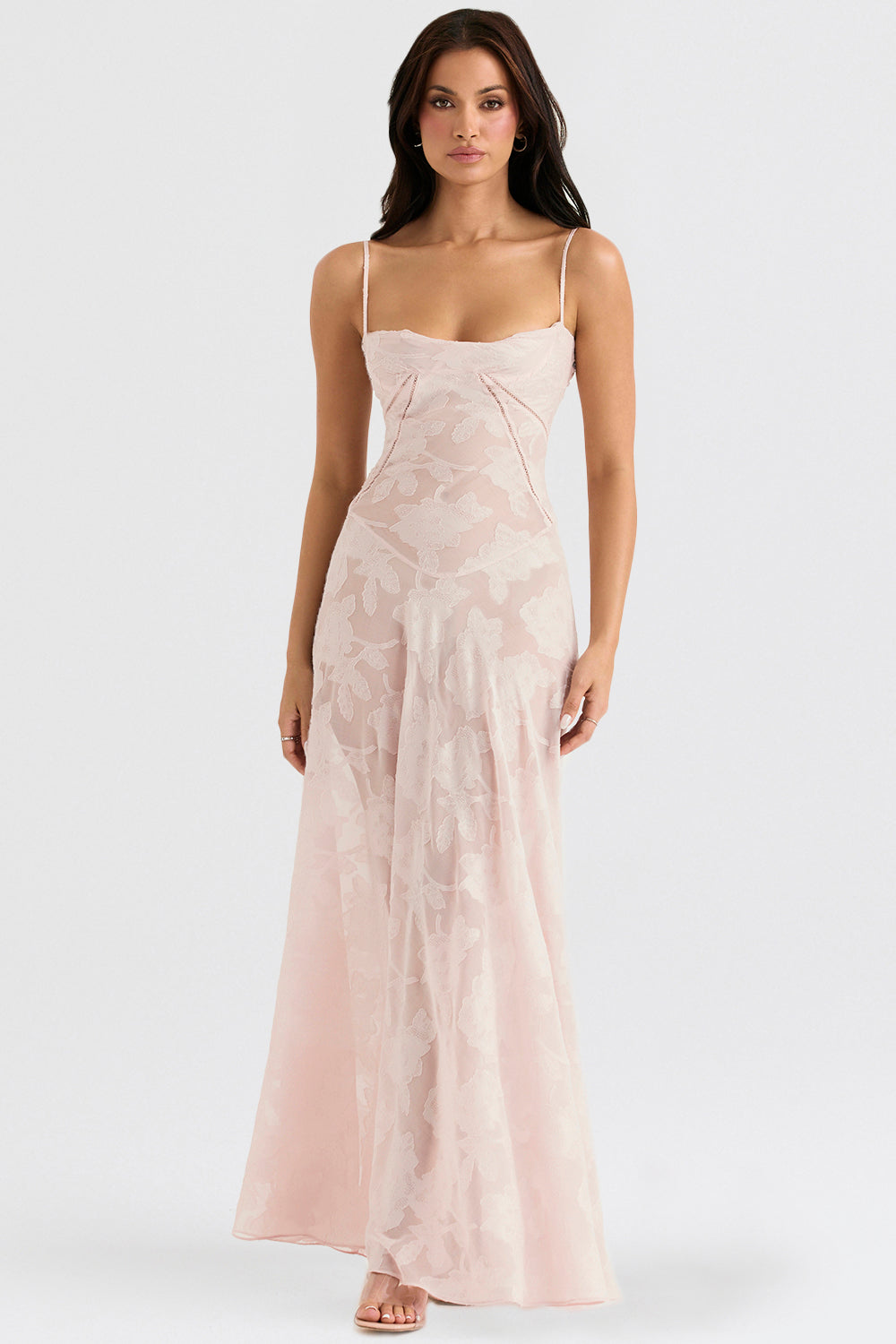 Isla - Robe Maxi en Dentelle Fleurie