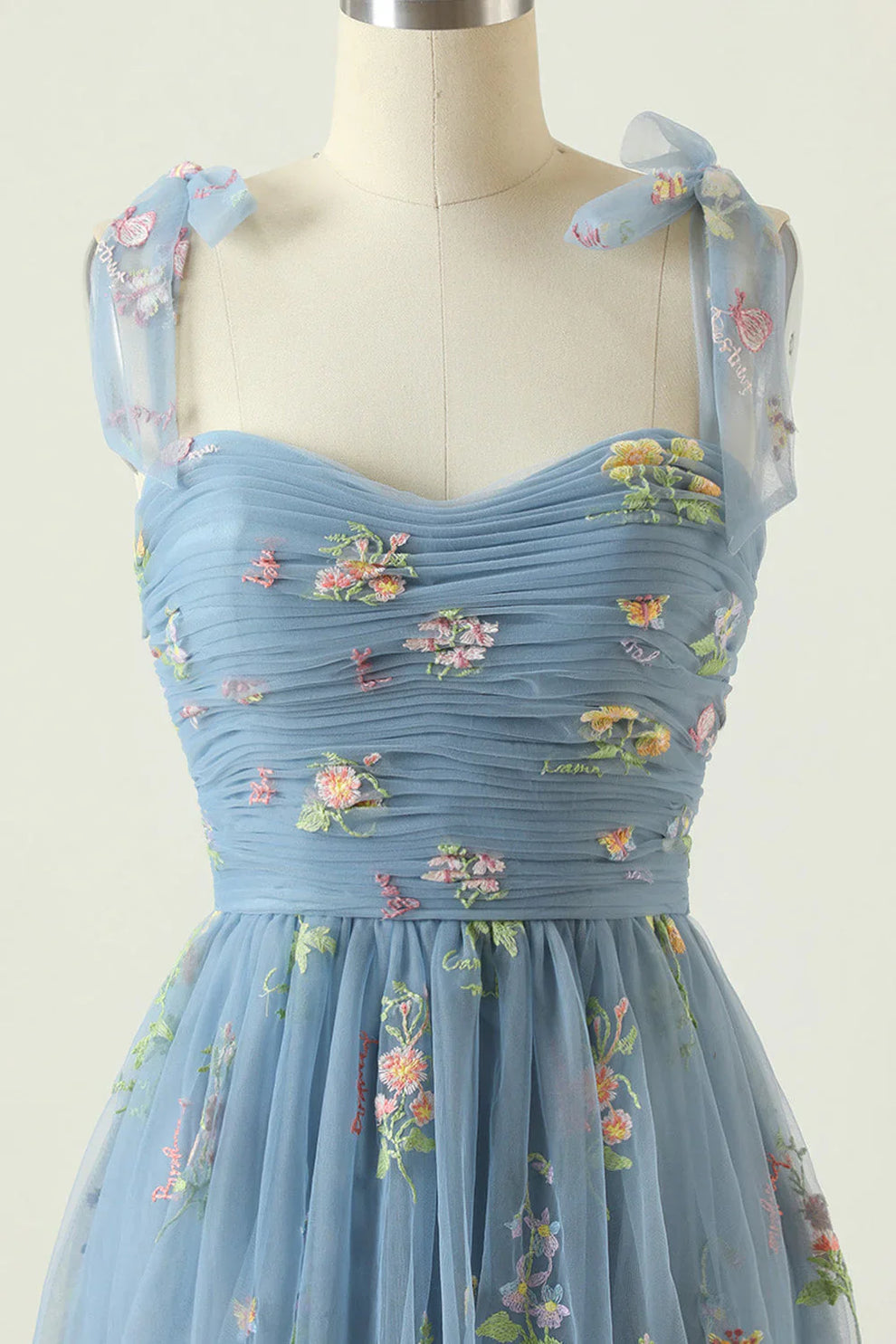 Sophia - Robe Maxi en Tulle avec Broderies Florales