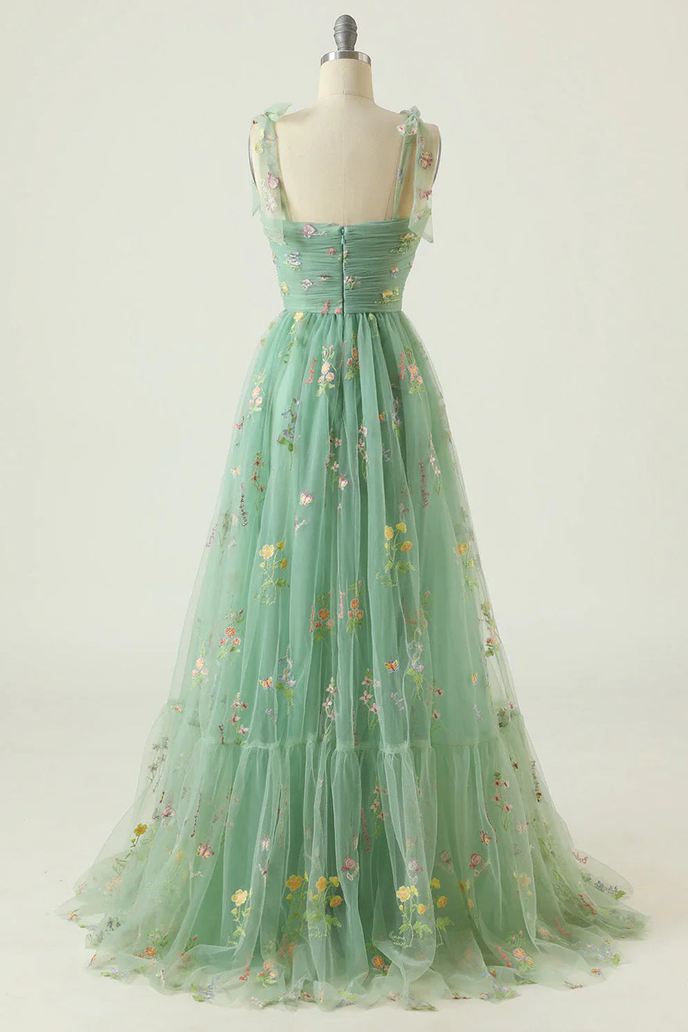 Sophia - Robe Maxi en Tulle avec Broderies Florales