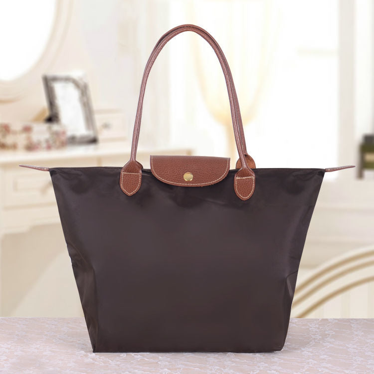 Romy - Sac à main Oxford de luxe en tissu imperméable avec fermeture éclair grand compartiment et poignées rigides